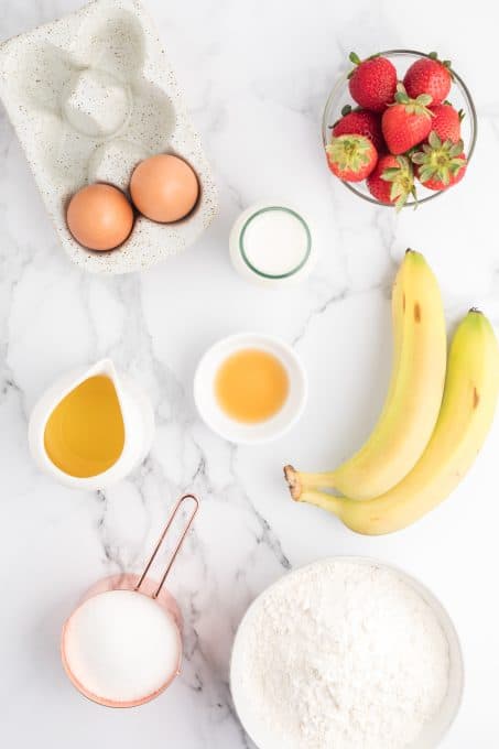 Ingredients for Strawberry Banana Bread