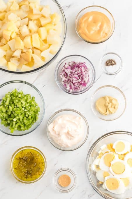 Ingredients for Chick fil A Potato Salad