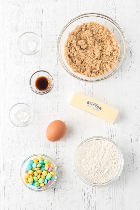 Ingredients for Easter M&M Blondies