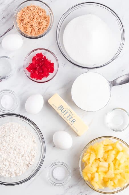 Ingredients for Pina Colada Bread Recipe.