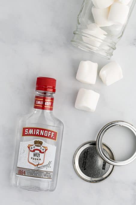 Marshmallow Vodka ingredients.