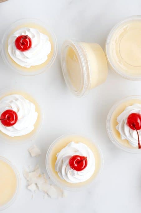 Pineapple coconut jello shots