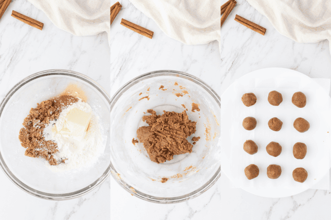 First set of process photos for making Coffee Cake Cookies