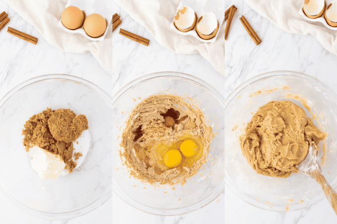 Second set of process photos for making Coffee Cake Cookies.