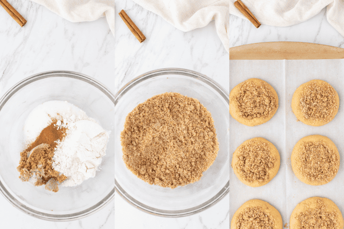 Third set of process photos for making Coffee Cake Cookies.