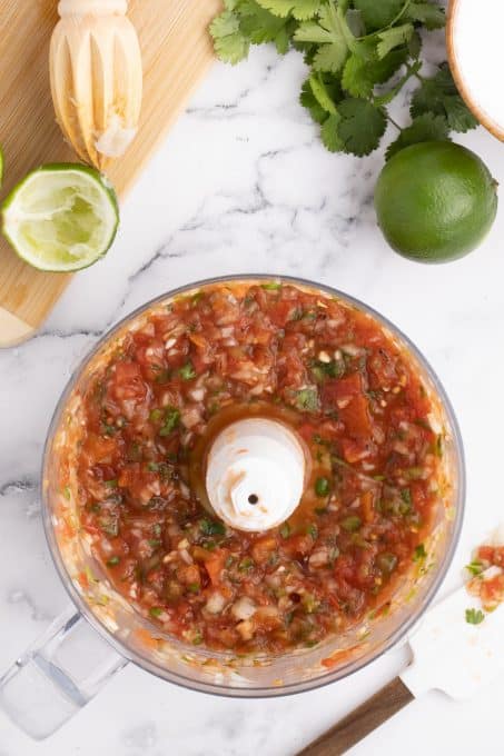 Easy Salsa made in the food processor or blender.
