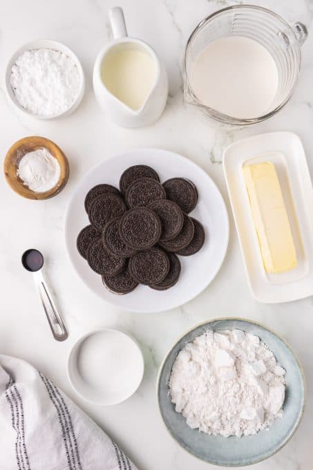 Ingredients for Oreo Pancakes