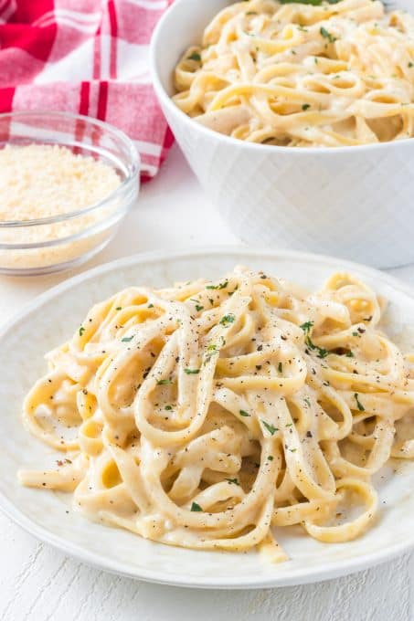 Garlic Alfredo Fettuccine.