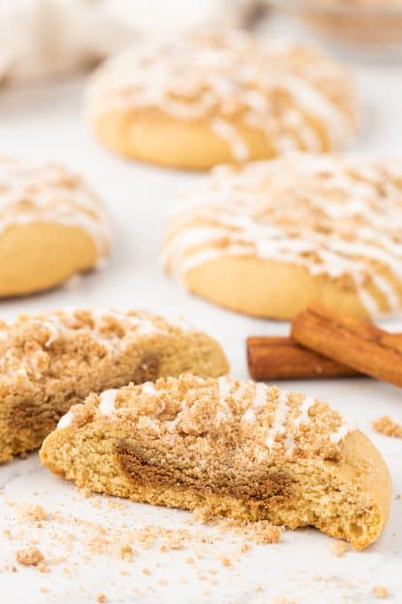 The inside of cookie that's like a coffee cake!