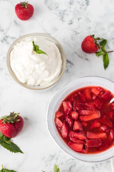 Fresh cream that's been whipped and is the perfect topping for desserts.