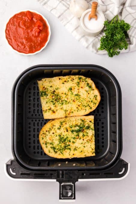 Bread cooked in the air fryer.