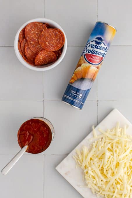 Ingredients for Pepperoni Pizza Pinwheels