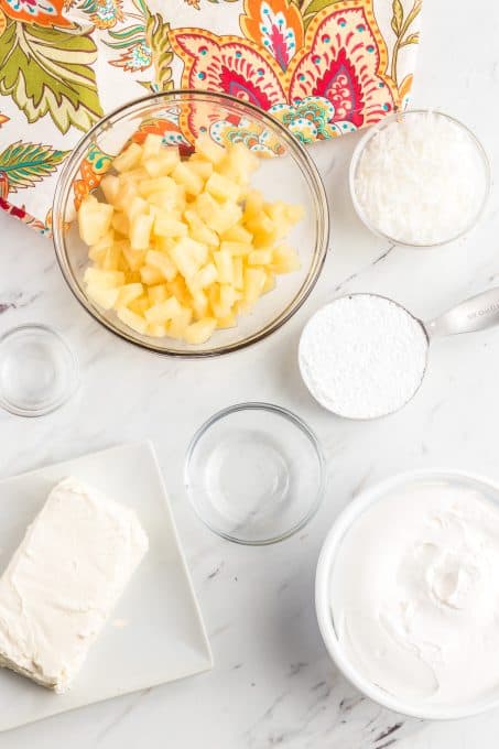 Ingredients for Pina Colada Dip