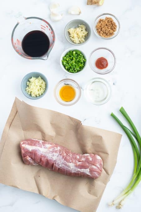 Ingredients for Roasted Pork Tenderloin with Asian Marinade
