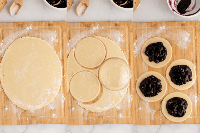 First process photos for Blueberry hand pies.