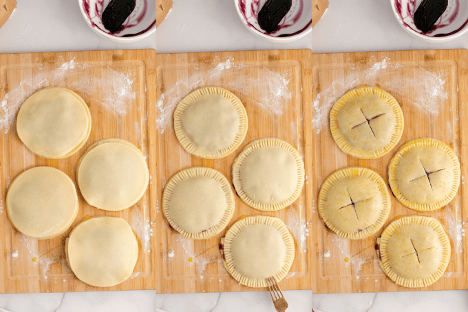 2nd set of process photos for Air Fryer Blueberry Hand Pies.