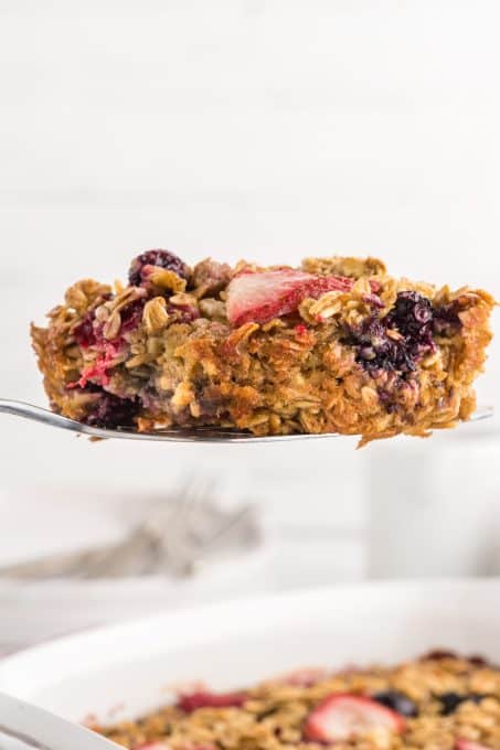 Baked Oatmeal with fresh berries.