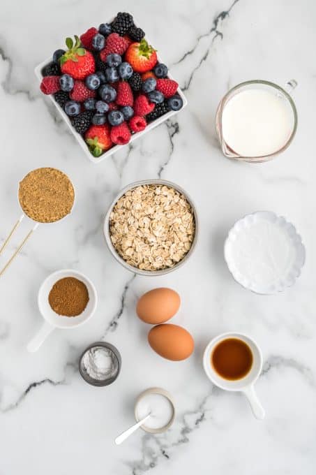 Ingredients for Baked Berry Oatmeal