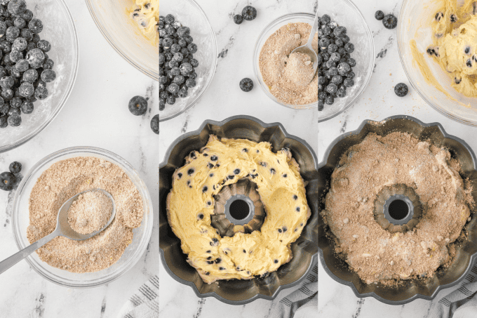 2nd set of process photos for a Blueberry Sour Cream Coffee Cake