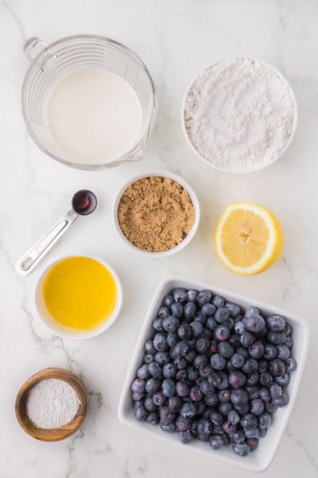 Ingredients for Blueberry Waffles.