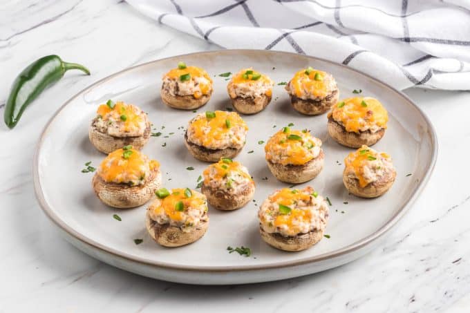 Jalapeno Popper Stuffed Mushrooms