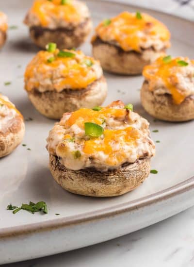 Jalapeno Popper Stuffed Mushrooms