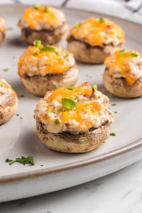 Jalapeno Popper Stuffed Mushrooms