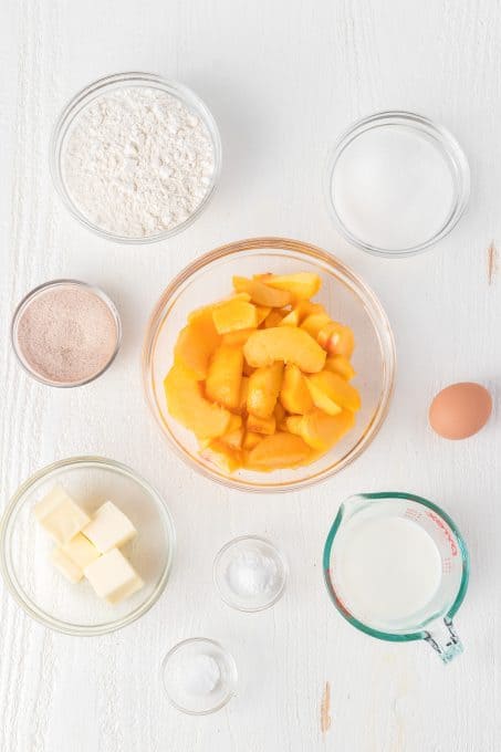 Ingredients for Easy Peach Cobbler Recipe