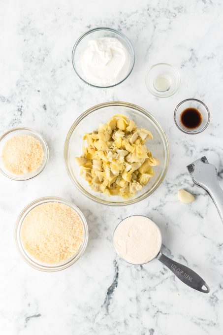 Ingredients for Baked Artichoke Dip