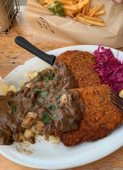 Jäger Schnitzel at Würst Bier Hall in Fargo, ND