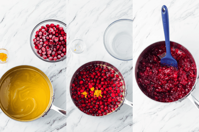 Process photos for Homemade Cranberry Sauce.