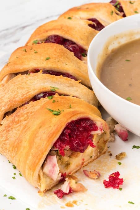 Leftover Thanksgiving dishes make this easy crescent ring dinner.