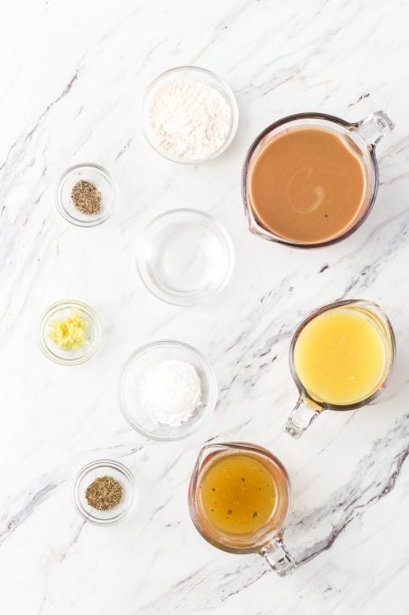 Ingredients for Homemade Turkey Gravy.