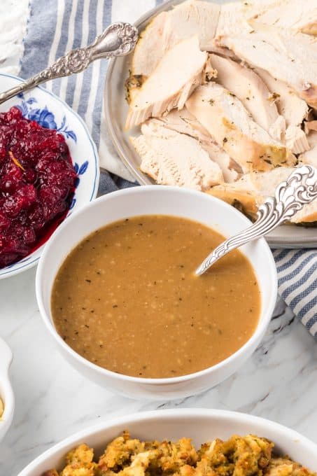 Gravy made with turkey drippings (or without!).