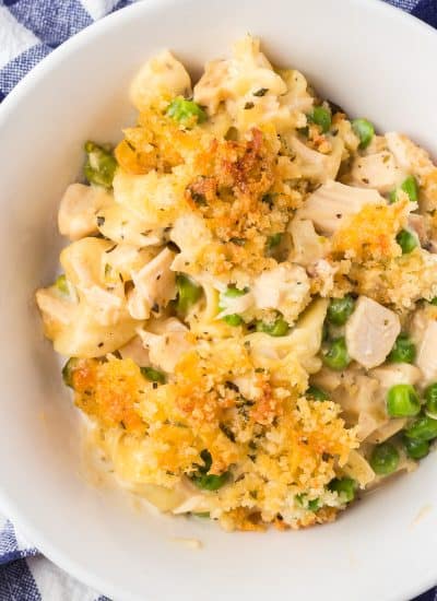 Casserole using leftover turkey from Thanksgiving.