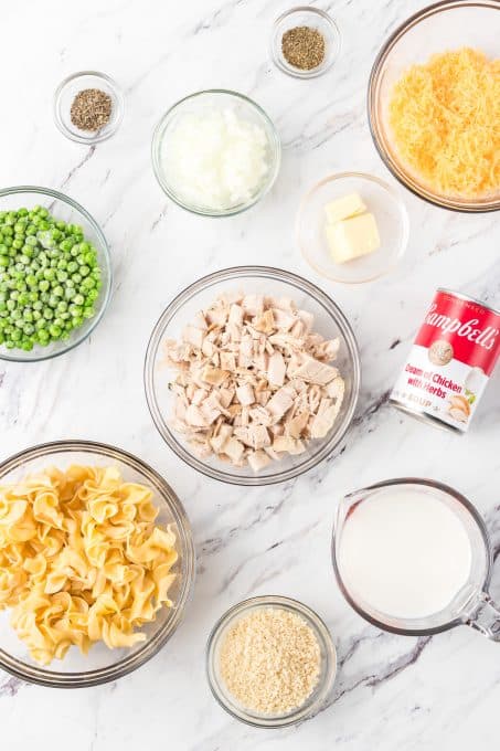 Ingredients for Turkey Noodle Casserole