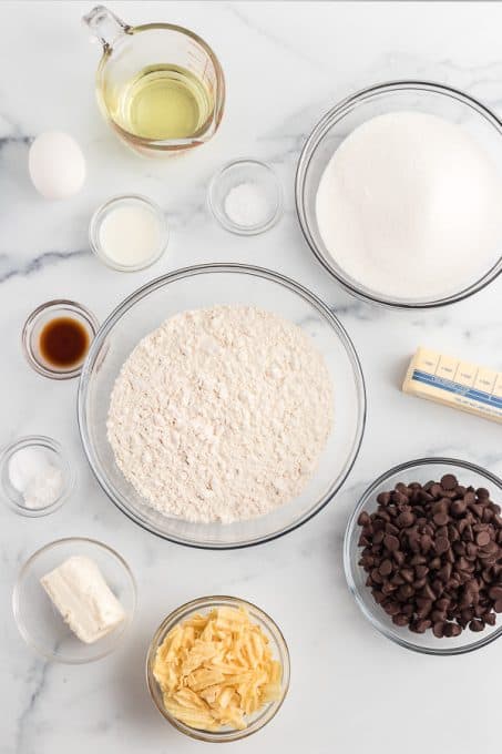 Ingredients for Chocolate Chip Potato Chip Cookies