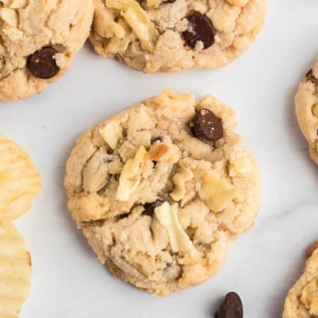 Sweet and salty cookies with potato chips and chocolate chips.