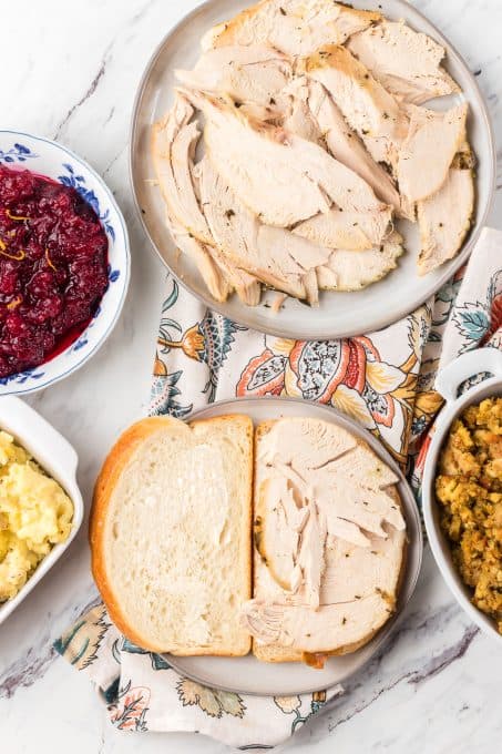 Ingredients for a Leftover Turkey Sandwich.