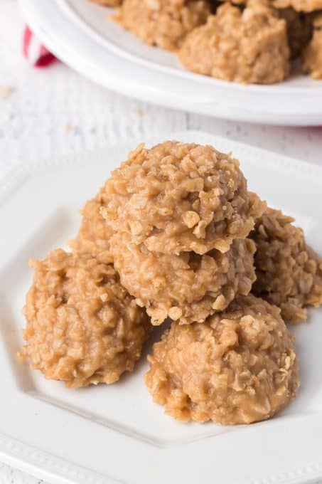 No bake cookies made with peanut butter.