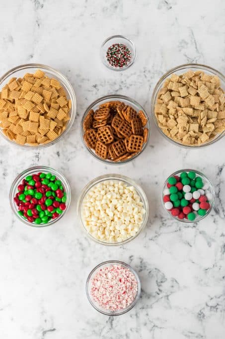 Ingredients for Christmas Snack Mix
