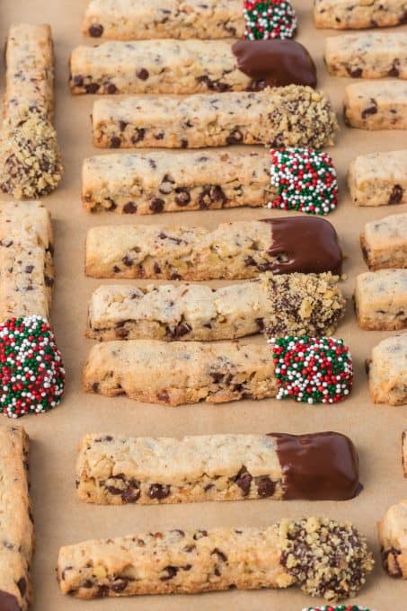 Baked chocolate chip cookies in the form of sticks!