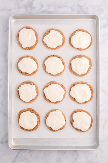 Iced hot cocoa cookies for melted snowmen.