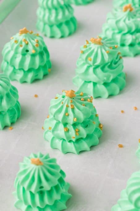 Christmas trees made from meringue.