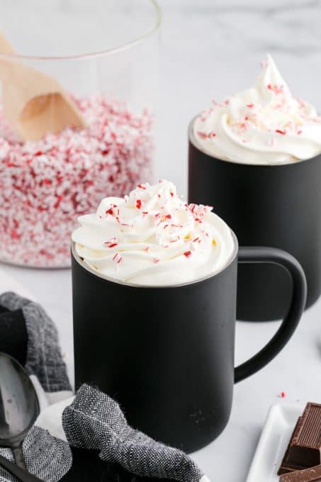 A mocha flavored with peppermint.