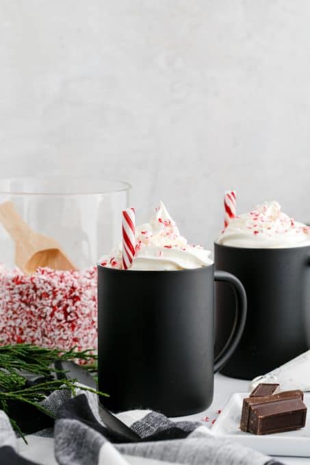 Peppermint chocolate coffee lattes.