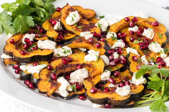 Roasted Acorn Squash with Goat Cheese