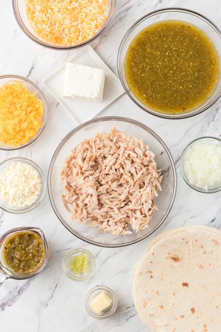 Ingredients for Creamy Chicken Enchiladas