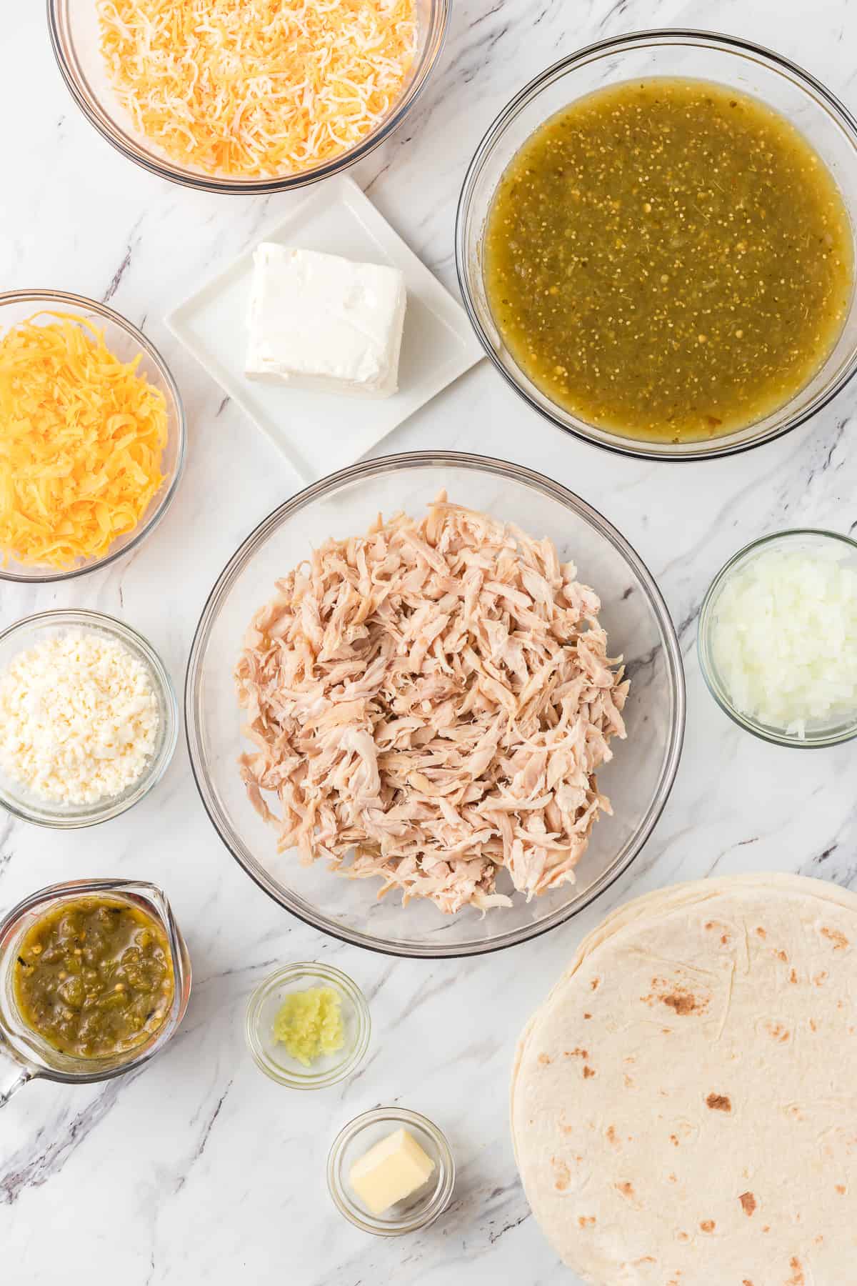 Ingredients for Creamy Chicken Enchiladas