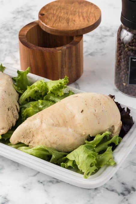 Poached Chicken breasts.
